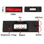 44x11 Pixels Red LED Name Tag, Rechargeable LED Business Card Screen with USB Programming Digital Sign Display for Restaurant Shop Exhibition Nightclub Hotel - Image 2