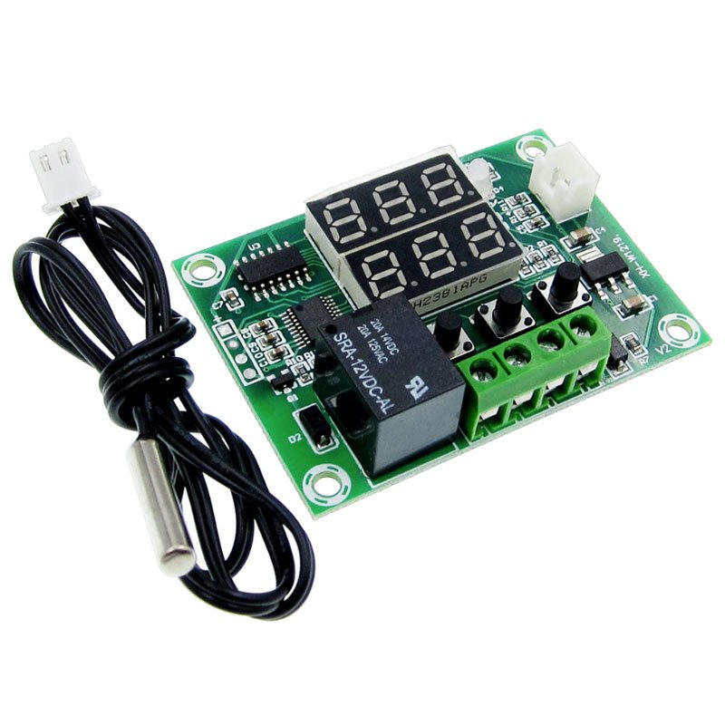 xh-w1219-dc-12v-dual-led-digital-display-thermostat-temperature XH-W1219 DC 12V Dual LED Digital Display Thermostat Temperature Controller Regulator Switch Control Relay NTC Sensor Module - Image 1
