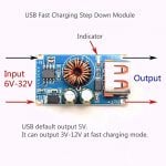DC 6.0V-32V QC2.0 QC3.0 USB Fast Charging Step Down Module Buck Power Converter - Image 4